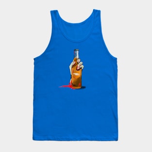 Zombie Hand Double Tap on Light Blue Tank Top